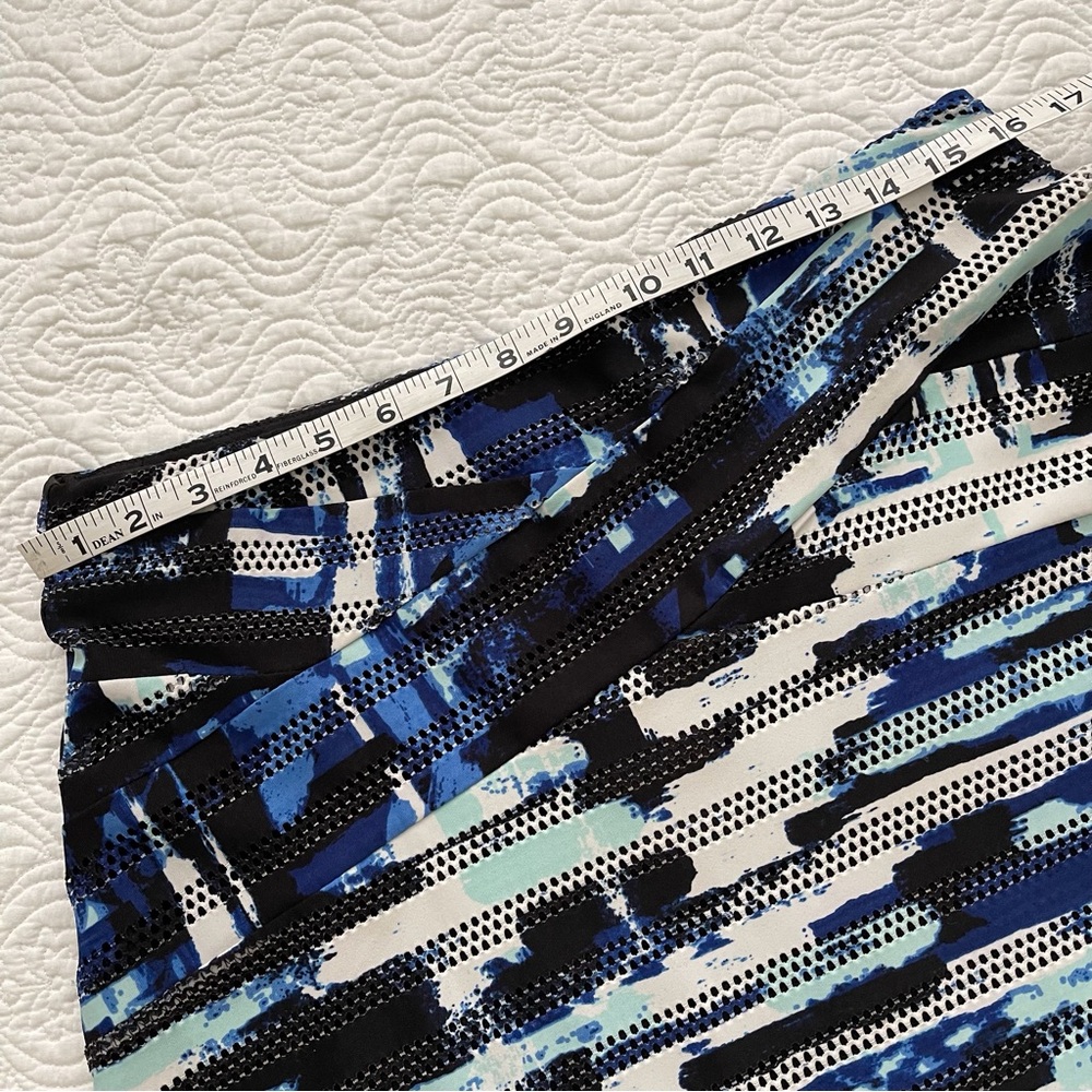ECI Skirt Women M Blue Pull On Abstract Artsy NWT - Picture 7 of 13